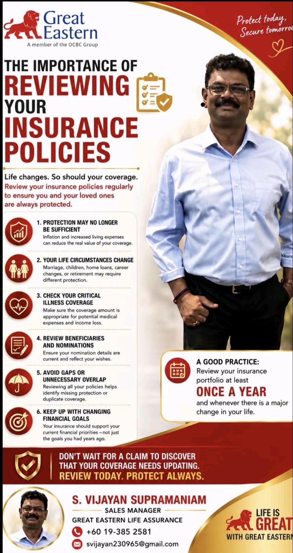 S. Vijayan Supramaniam, Great Eastern Life Sales Manager